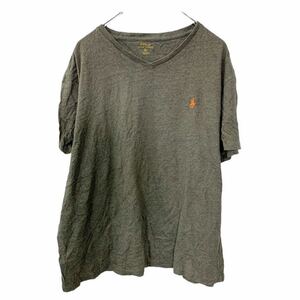 RALPH LAUREN 半袖Tシャツ XLサイズ ビッグサイズ ラルフローレン Vネック ダークグレー 古着卸 アメリカ仕入 t2207-3127