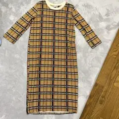 ZARA チェック柄 長袖ワンピース EUR 5