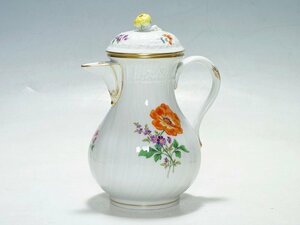 2204032【Meissen マイセン】2つ花 モカポット コーヒーポット 高さ18cm 2級品