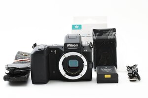 Nikon 1 V2 ボディ ブラック 1425万画素 ミラーレス一眼カメラ [現状品] ストラップ 充電器 バッテリー付き スロービュー機能