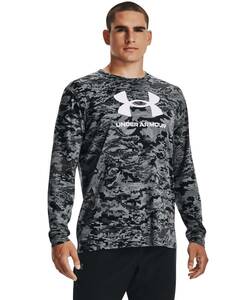 即決新品 LGサイズ UNDER ARMOUR 長袖Tシャツ ブラックグレーカモ アンダーアーマー