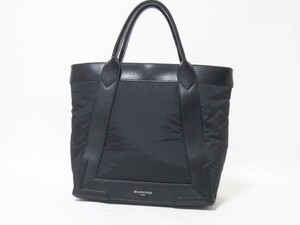 送料無料 BALENCIAGA バレンシアガ トートバッグ スモールトート ネイビーカバスS ナイロン レザー ブラック 363425