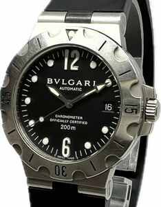 1円〜 H BVLGARI ブルガリ ディアゴノ スクーバ SD38S ブラックダイヤル メンズ 自動巻き デイト アンティーク ジャンク 時計 42346730 