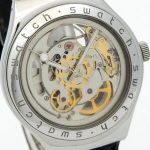 1円 swatch スウォッチ IRONY 自動巻 動作品 両面スケルトン KN0568T（QQ 97）