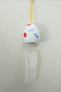 ［値下げ］手作り陶風鈴 陶器 風鈴 呼び鈴、ドアチャイムにも 手作り 夏 風物詩 涼 陶器製風鈴