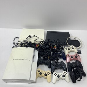 07w5492★1円~ PS3ジャンク品 3台セット CECHHOO CECH-2500A CECH-4300C プレステ３ 本体 コントローラー ケーブル ゲーム周辺機器