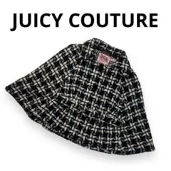 JUICY COUTURE　ケープコート　ベルト付き　総柄　黒　S