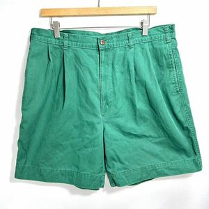 ■ ビンテージ DOCKERS ドッカーズ タック入り チノ素材 ハーフ パンツ ショーツ W36 グリーン アメカジ ■