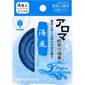 【まとめ買う】アロマ蚊取り線香 小巻タイプ 4巻入 海風(うみかぜ)×6個セット