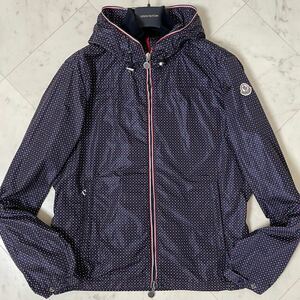 美品/XLサイズ★ MONCLER モンクレール 『NATH/ナス』 ナイロンジャケット マウンテンパーカー size4 ドット パッカブル 軽量 ネイビー