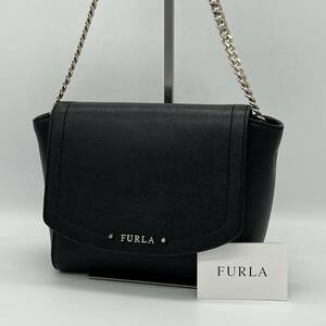 【極美品】FURLA フルラ ニューデイジー ポシェット サコッシュ ショルダーバッグ 斜め掛け フォーマル シンプル ブラック CE550109