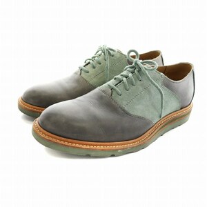 コールハーン COLE HAAN ドレスシューズ ビブラムソール スエード レザー 7.5 25cm グレー 緑 グリーン ■GY18 /MQ メンズ