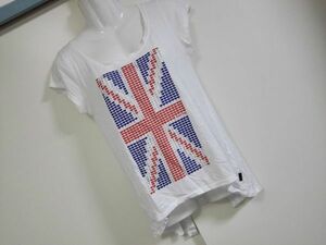 jjyk5-1157 ■ KariAng ■ カリアング Tシャツ カットソー トップス 半袖 ハート ラインストーン 国旗 M