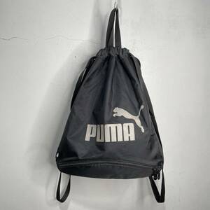 ☆送料無料☆PUMA☆プーマ☆ナップサック☆黒☆ロゴ☆ナイロンリュック☆g22