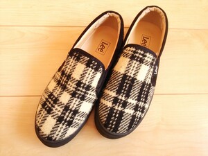 新品Harris Tweed×Lee*冬素材スリッポン*未使用ハリスツイード*送料無料レディース*靴リー*スニーカー