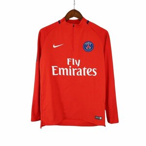 NIKE ナイキ パリ サンジェルマン EMIRATES ハーフジップ 長袖Ｔシャツ プロチーム 企業 サッカー レッド (メンズ M) O6479