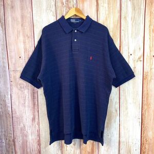 ポロバイラルフローレン　Polo by Ralph Lauren　ビンテージ　メンズ　半袖　ポロシャツ　オーバーサイズ　ロゴ刺繍