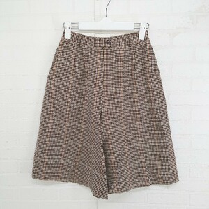 ◇ ◎ Wolsey チェック ウエストゴム ショートパンツ ブラウン ベージュ オレンジ レディース E