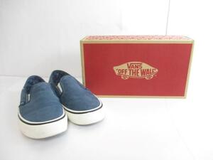 良品 バンズ VANS スリッポン スニーカー スエード 500714 27.5cm ブルー 青 メンズ