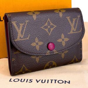 LOUIS VUITTON　ルイヴィトン モノグラム ポルトモネ・ロザリ M41939 フューシャ ピンクレッド ミニ財布 コインケース小銭入れ レディース 