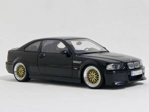 オートアート 1/18 BMW E46 M3 CSL ブラック ホイールカスタム BBS LM