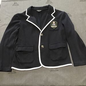 used 子供服「 COMME CA ISM 長袖 ジャケット120cm 黒紺 」 コムサイズム 綿100% / 発表会 や 七五三 法事 など