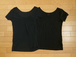 送料185円　ユニクロ　エアリズム　UネックTシャツ＆シームレス半袖Tシャツ　2枚セット　サイズ