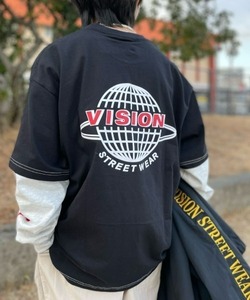 「VISION STREET WEAR」 長袖Tシャツ L ブラック メンズ