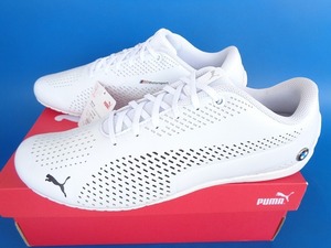 14242■新品 未使用 PUMA BMW MS DRIFT CAT 5 ULTRA WHITE プーマ ドライビング シューズ 白 パンチング 27.5 306421-02