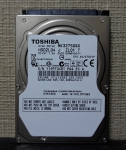 ■未使用品■TOSHIBA製2.5inch HDD 320GB MK3275GSX