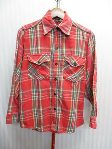 ウールリッチ　80s90sヴィンテージ　ネルシャツ　メンズS　赤チェック柄シャツ　フランネルシャツジャケット　長袖ワークシャツ　04261