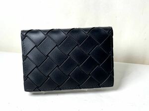 686 新品同様 未使用品ボッテガヴェネタ BOTTEGA VENETA カードケース 592619 マキシイントレチャート ラバーシリコン 黒 財布