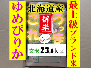 【送料無料】新米　ゆめぴりか　１等米　玄米23.8キロ　特A北海道米　令和6年産　農家直送 数量限定 