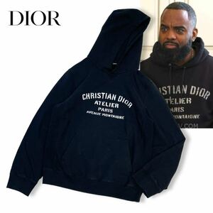 正規品 DIOR HOMME ATELIER HOODIE PARKA 23FW ディオールオム アトリエ スウェット ロゴ フーディー プルパーカー ブラック 13