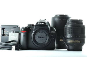 良品 ニコン Nikon D5000 ダブルズームレンズセット 18-55mm f/3.5-5.6 55-200mm f/4-5.6 [H0042]