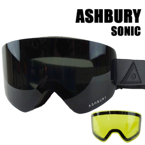 アシュべリー スノボ ゴーグル ASHBURY SONIC CHARCOAL TRIANGLE DARK SMOKE SC14 SNOW GOGGLE 22-23 ボーナスレンズ付き