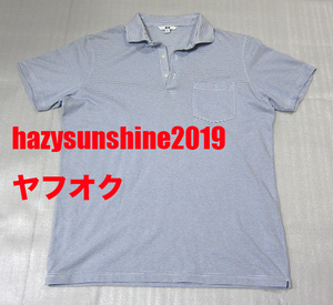 ユニクロ UNIQLO ポロシャツ POLO SHIRT ストライプ SIZE サイズ XL 胸ポケット