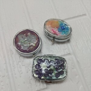 Aセット3個 レジン 本物の紫陽花 ピルケース 小物入れ