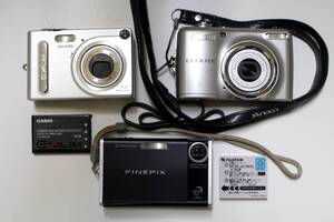 34コンパクト デジタル カメラ3点set/Nikon COOLPIX L23シルバー系CASIOカシオEX-Z3シルバー系FUJIFILM富士フィルムFinePix Z1ブラック系