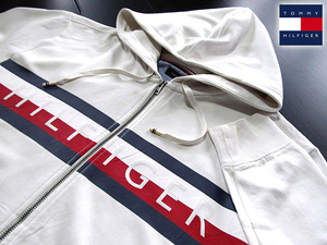 ★100円スタート！トミーヒルフィガー TOMMY HILFIGER ジップアップフーデットパーカー 長袖 XLサイズ 希少品 トミーロゴデザイン