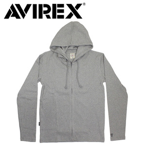 AVIREX (アヴィレックス) DAILY RIB ZIP PARKA デイリー 長袖 リブ ジップパーカー 783-5230008 14-Grey-M