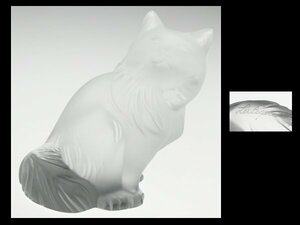 N944 LALIQUE ラリック フロステッド クリスタル 猫 アニマル フィギュリン オブジェ 飾物