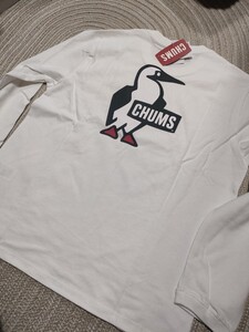 新品 未使用 CHUMS チャムス バックロゴ 長袖 Tシャツ XL ロンT ネイビー 紺 刺繍