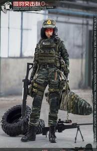 ☆新品 1/6 FLAGSET 女性アクションフィギュア 中国人民武装警察部隊 雪豹突撃隊 スナイパー　ミリタリー