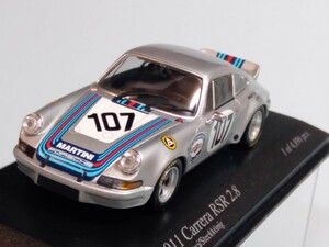 本体未使用!!　ミニチャンプス　マルティニポルシェ９１１ カレラＲＳＲ２.８ タルガ・フローリオ　１９７３ シルバー系 　1/43　