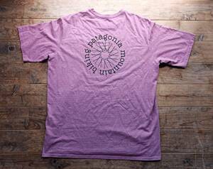 パタゴニア Responsibili Tee Tシャツ size L メンズ ラベンダー メキシコ製 patagonia mountain biking アウトドア 古着USED