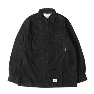 美品 WTAPS ダブルタップス シャツ サイズ:S 23SS ワーク デニム シャツ CBW LS DENIM SHIRT ブラック 黒 トップス カジュアルシャツ