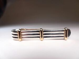 ティファニー　14K×925 3×3ライン ネクタイピン　タイピン タイバー