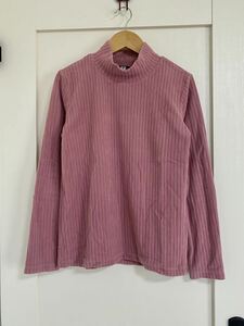 美品☆UNIQLO ユニクロ☆ソフトタッチ長袖カットソー☆ピンク☆160