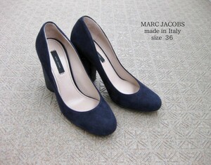 未使用☆イタリア製☆マークジェイコブス☆ヒールパンプス☆NAVY☆36(23cm)☆スエード☆チャンキーヒール☆MARC JACOBS☆美品☆